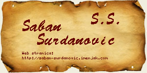 Šaban Surdanović vizit kartica